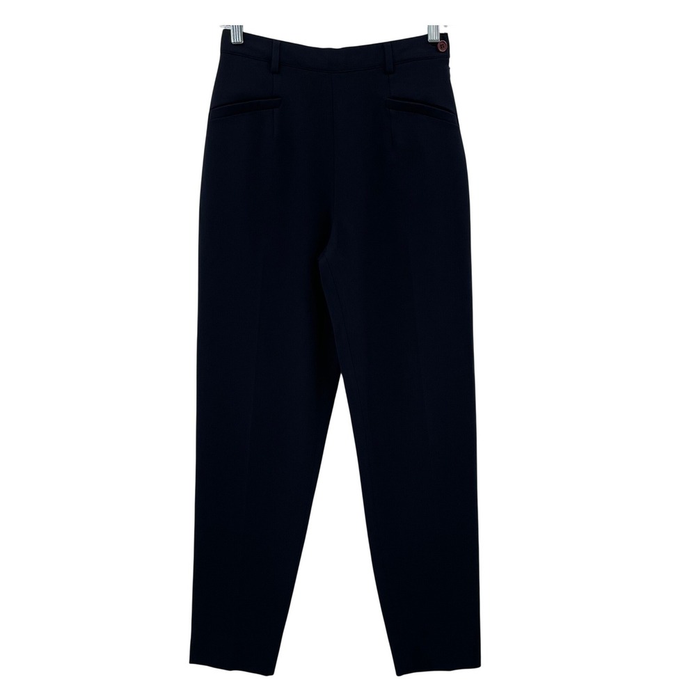 Vertigo Paris Dress Pants Women US 6 Made in France Navy Blue Side Zip Career